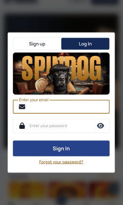 Klik op sign up om je gegevens te bevestigen